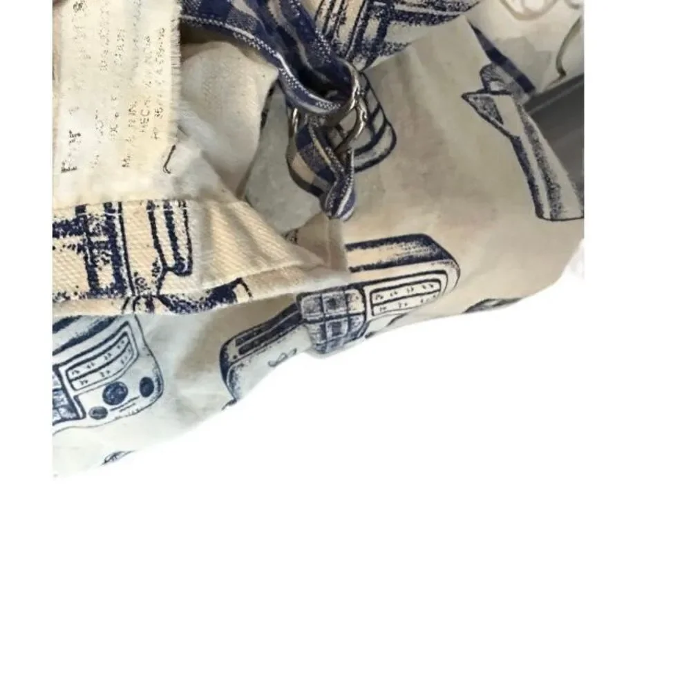 Vintage Kitchen Themed Blue Cotton Apron‎